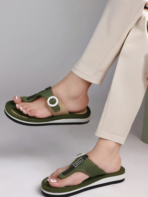 DUOSOFT Women Doctor Slipper|Super Soft|Orthopedic|Lightweight|Diabetic|Antiskid Slippers(Green , 8)