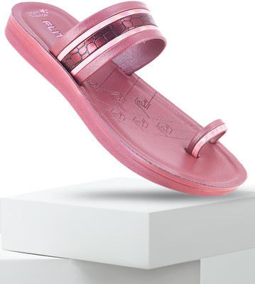 FLITE Women Slippers(Grey, Pink , 7)