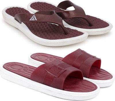 Kapani Fashion Women Women Combo Pack of 2, Flipflop, Slipper, Sliders (Maroon, Maroon , 4) Slippers(Maroon, Maroon , 4)