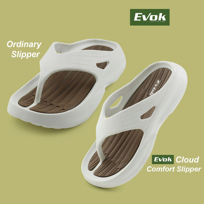 EVOK Men Slippers(White , 7)