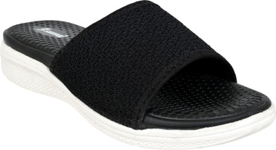 Cozy Wear Women Slippers(Black, White , 6)