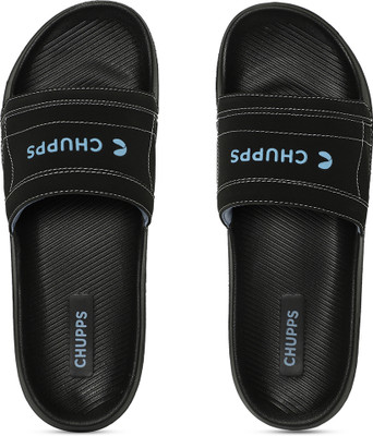 Chupps Men Craft BLACK Men's Comfortable Slides & Flip Flop Slides(Black , 10)