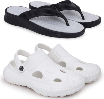 Kapani Fashion Men Slippers(Grey, White , 10)