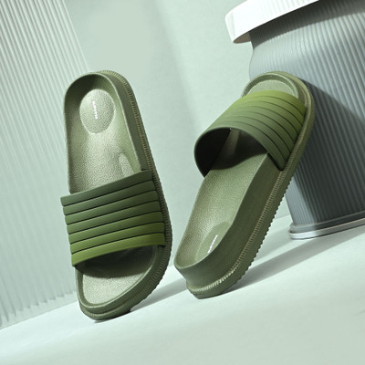 slipover Men Doctor Soft|Orthopedic|Comfort|Lightweight|Durable|Diabetic|Non Slip Slipper Slides(Olive , 9)