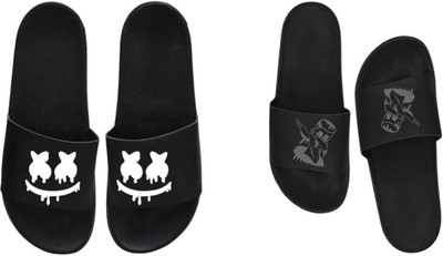 nvisan Men Slides(White, Grey , 8)
