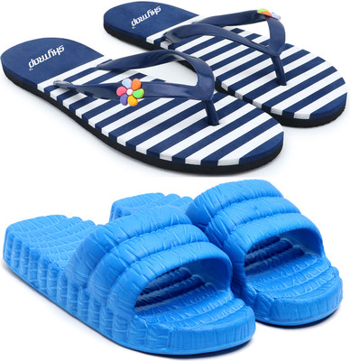 Feens Women Slippers(Blue, Navy , 7)
