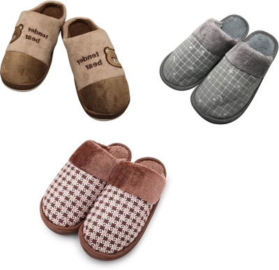 Mahi Enterprises Men Flip Flops(Beige, Grey, Brown , 7)