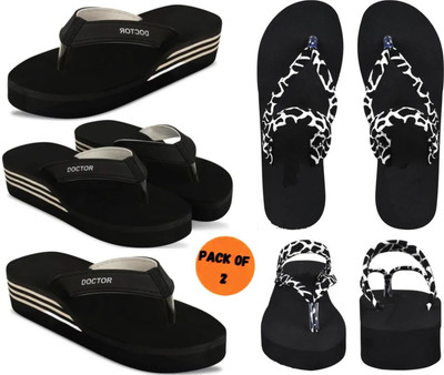 parasmisti Women Slippers(Black , 8)