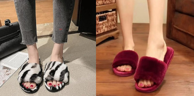 Sale YUG Women Flip Flops(Multicolor, Maroon , 7)