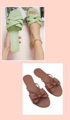 raj-rajeshwari collection Women Slides(Green , 9)