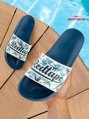 RED TAPE Women Slides(Navy, White , 6)