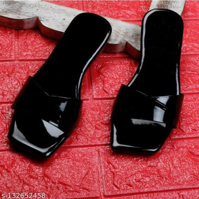 RGK'S Women Slides(Black, Black , 9)