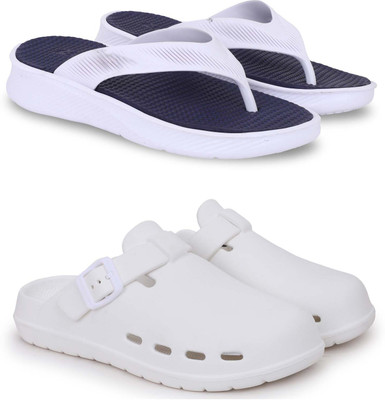 Kapani Fashion Men Slippers(Blue, White , 10)