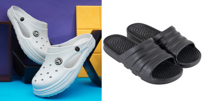 ventus Men Slides(White, Black , 6)