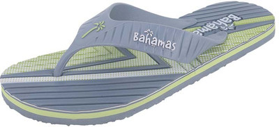 BAHAMAS Men Flip Flops(Grey, Green , 8)