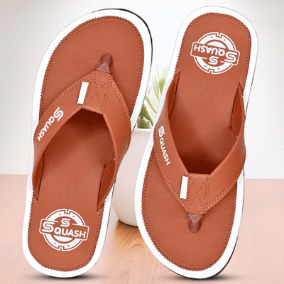 Squash Men Flip Flops(Tan , 6)