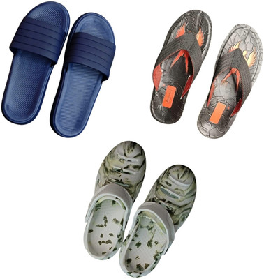 BLIBBERS Men Slippers(Blue, Black, Multicolor , 9)