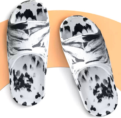 Ambit Men Best Quality Trendy Stylish EVA Material Extra Soft | for Men | Flip Flops Slides(White, Black , 6)