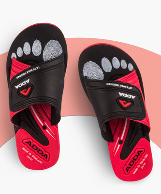 Adda Men Slippers(Red, Black , 8 UK/India)