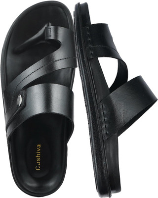 Cushiva Men Slippers(Black , 8)