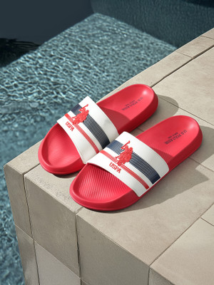 U.S. POLO ASSN. Men Slides(Red , 6)