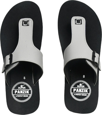 house of common Men Flip Flops(Grey, Black , 9)