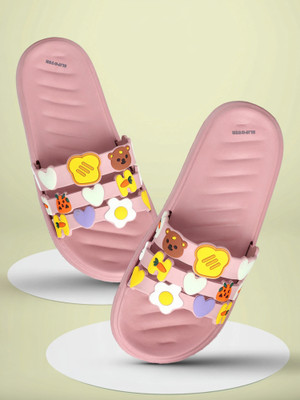 slipover Women Slides(Pink , 4)