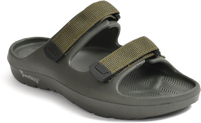 Smoothlite Men Ultra Soft Slipper with Velcrow, Adjustable Strap, Anti Slip, Daily Usage Slippers(Green , 7)