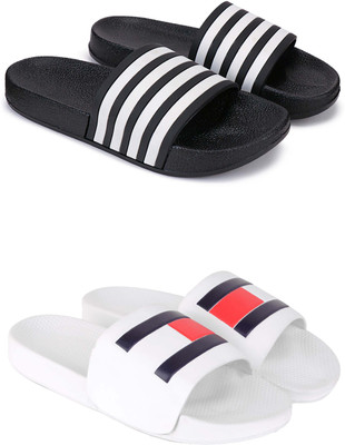 ABN Men Flip Flops(White, Black , 9)