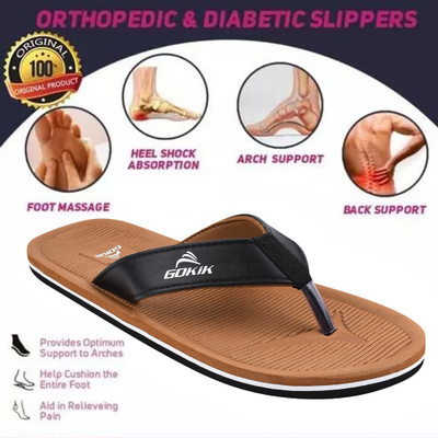 GOKIK Men Flip Flops(Tan , 8)