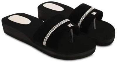 JMPW SPORT Women Slippers(Black , 7)