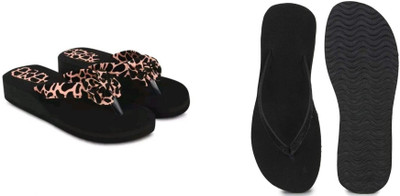 BOOMBEAUTY Women Flip Flops(Multicolor , 6)