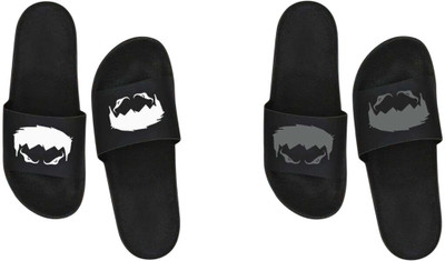 nvisan Men Slides(Grey, White, Black , 10)