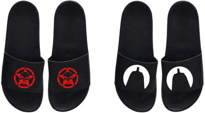 nvisan Men Slides(White, Red, Black , 10)