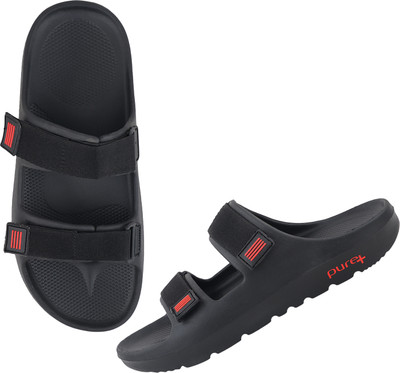 WELCOME Men Lightweight with Arch Support Durable Anti-Skid & Stylish Dailywear| Slides(Black , 7)