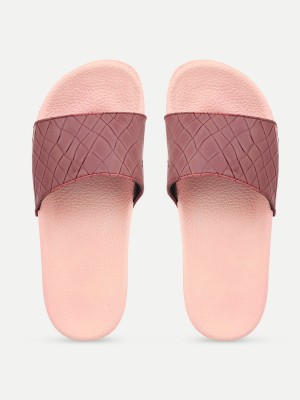 AMACLASS Women Slides(Maroon , 4)