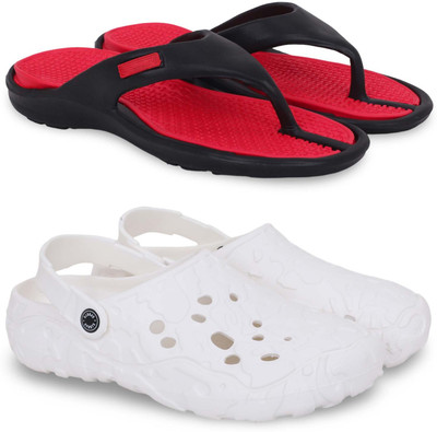 Pampy Angel Men Slippers(Red, White , 6)