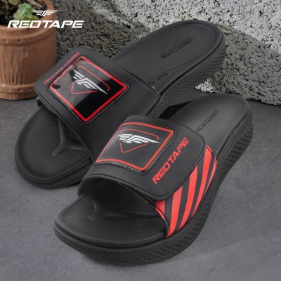 RED TAPE Men Slides(Black , 8)