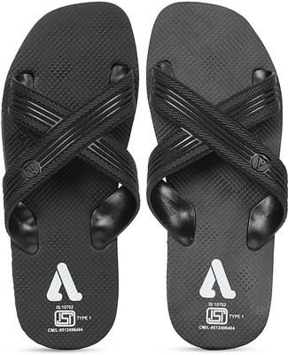 Aqualite Men Flip Flops(Black , 8)