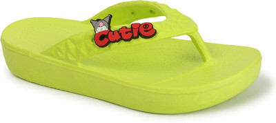 KILLER Women Flip Flops(Green , 8)