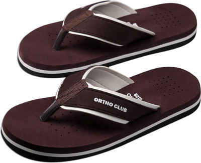 ORTHO CLUB Men Slippers(Maroon , 8)