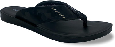 TREKIVA Men Premium Slippers Trendy Comfortable Flexible & Durable, Anti-Skid| TPG-3025 Slippers(Black , 9)
