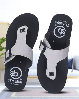 STYLEBUG Men Flip Flops(Grey , 7)