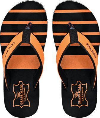 GRASS WALK Men Flip Flops(Orange , 10)