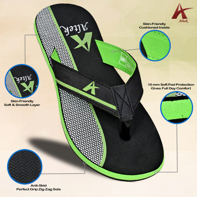 Altek Men Flip Flops(Green , 12)