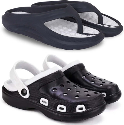 Kapani Fashion Men Slippers(Black, Black , 6)