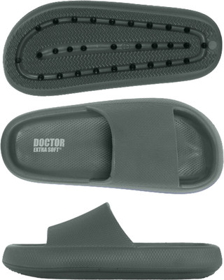 DOCTOR EXTRA SOFT Men Men's Classic Ultra Soft Sliders/Slippers with Cushion FootBed for Adult D-504 Slides(Olive , 8)