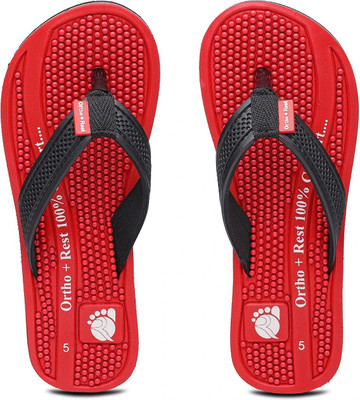 Ortho + Rest Women Women Orthopedic Doctor Soft Slipper | Pregnancy Non-Slip | Diabetic | Daily Use Slippers(Red , 4)