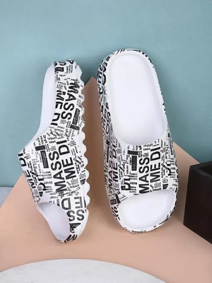Fabbmate Men Slides(White , 7)