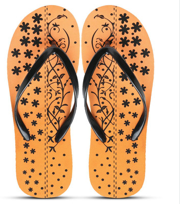 Indrawati Women Indrawati Ortho Hawai Slipper | Footwear Chappal Comfortable Flip Flops(Orange , 5)